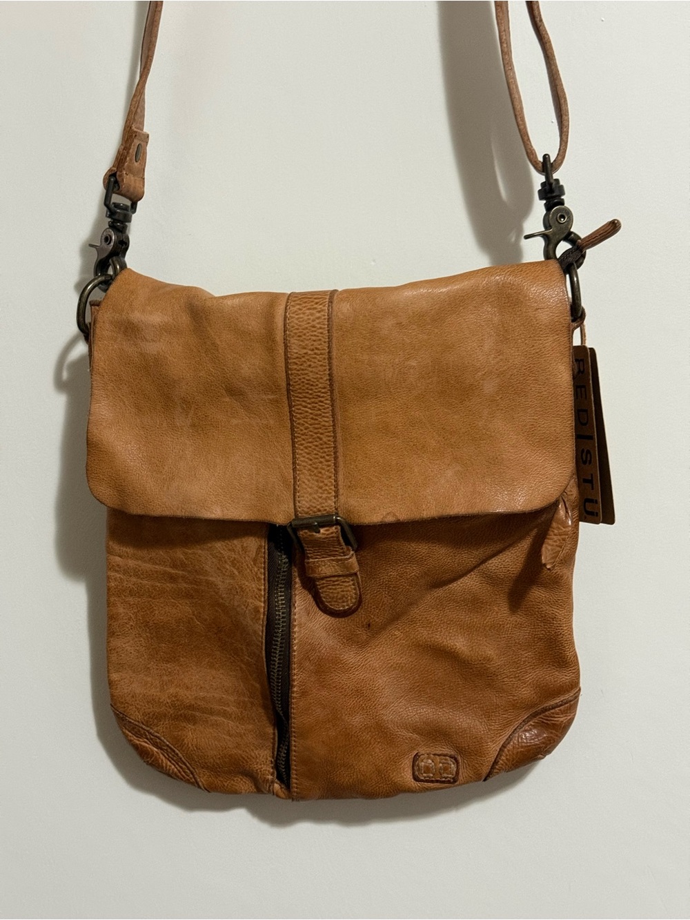 NWT BEDSTU Jack Leather Crossbody Shoulder Bag - Tan - Picture 2 of 9